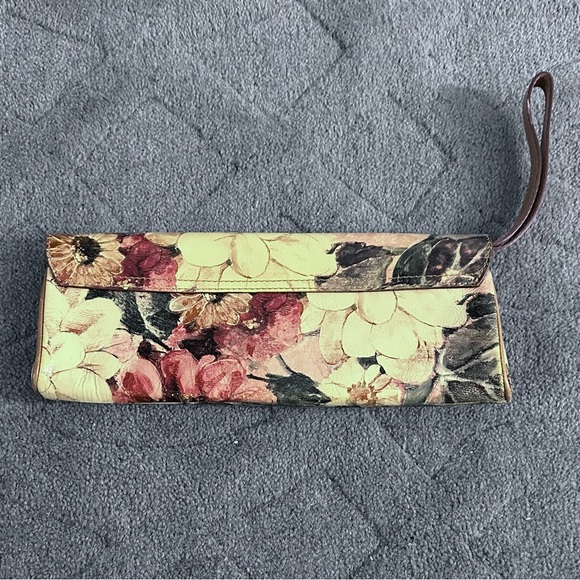 Maurizio Taiuti Floral Genuine Leather Made In Italy Hand Clutch Wristlet - Picture 3 of 7